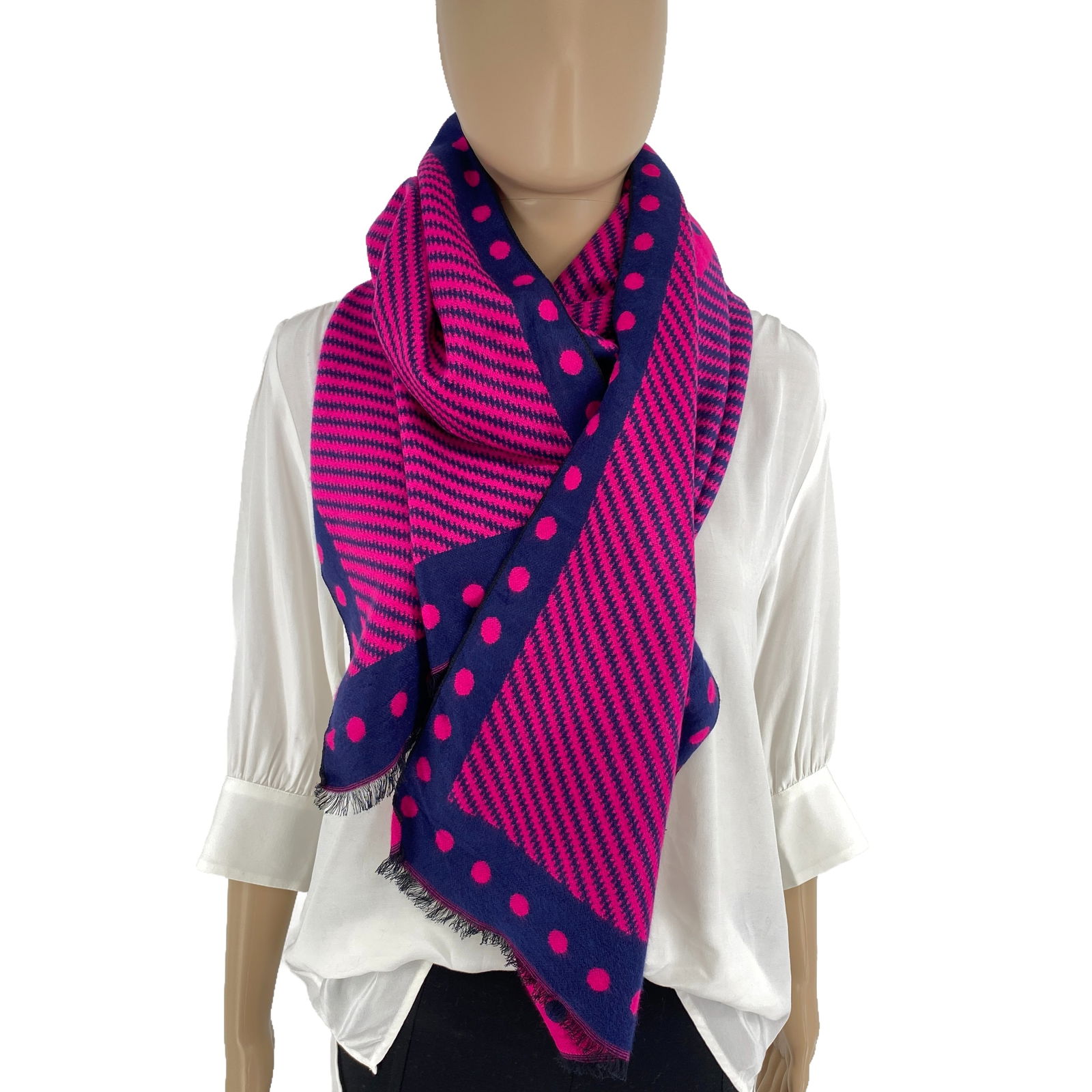 Chanel Large Silk & Wool Shawl Scarf - 4