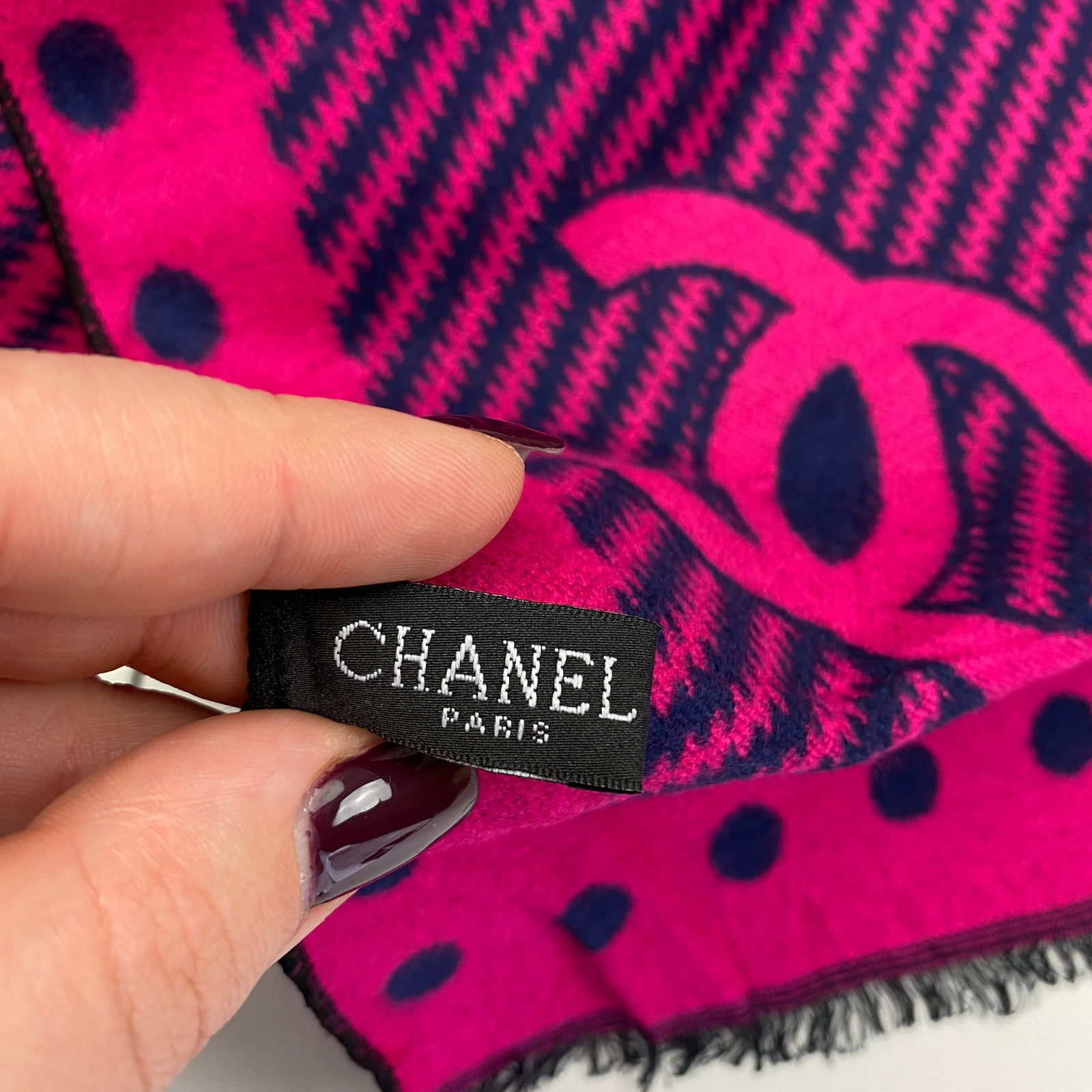 Chanel Large Silk & Wool Shawl Scarf - 6