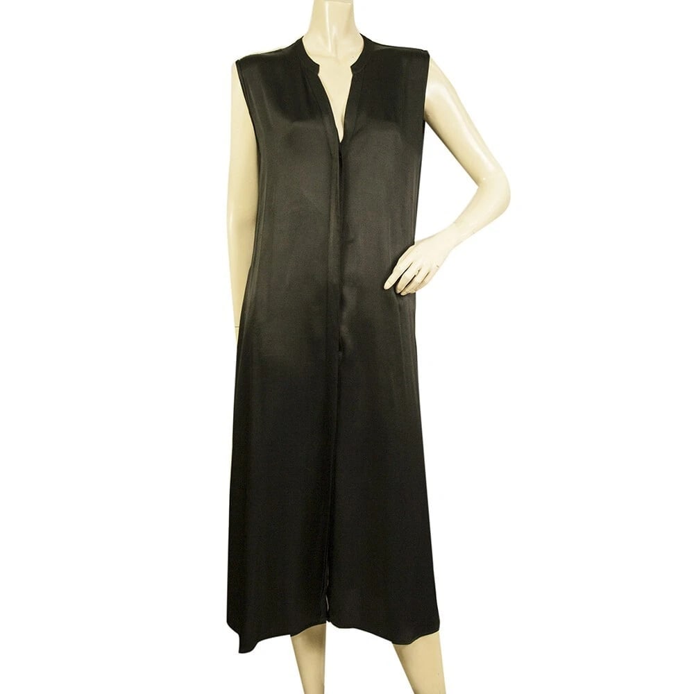 Philosophy Button Front Sleeveless Dress Calf Length Satin Viscose dress Size S (1 of 6)