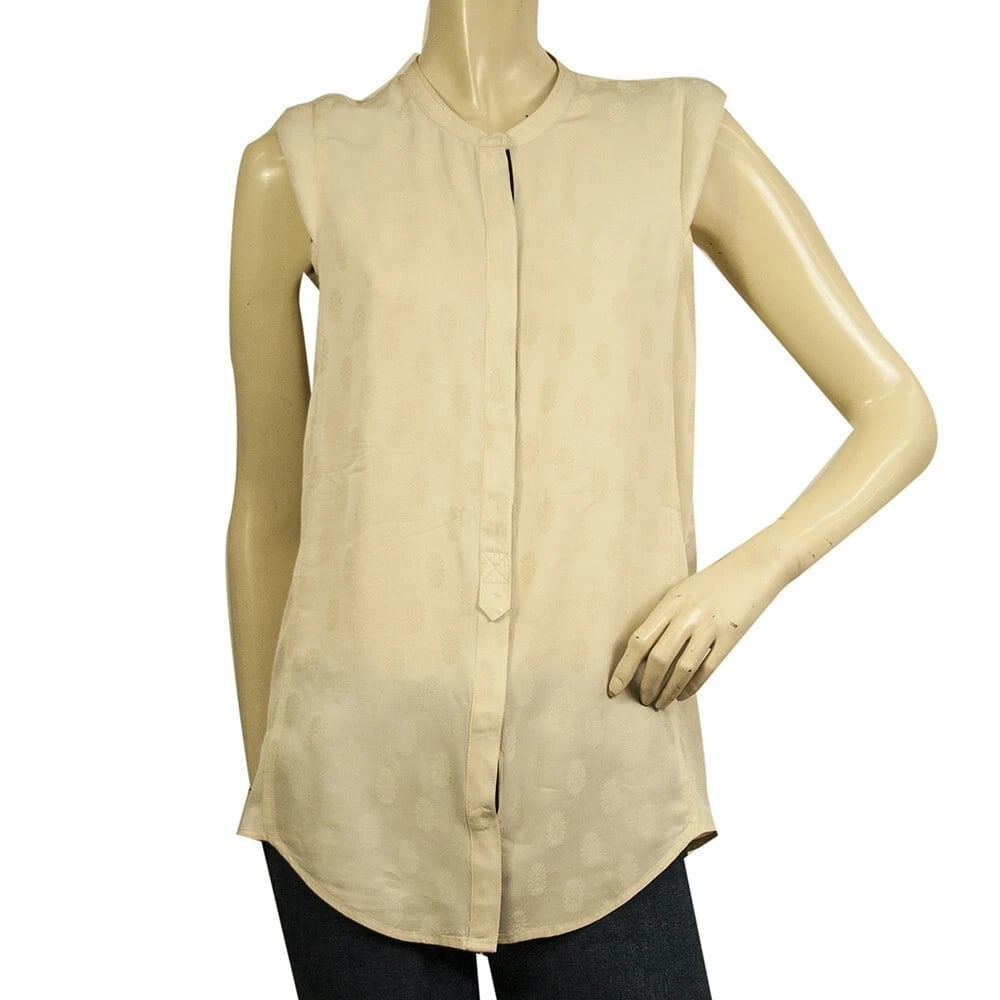 Zadig and Voltaire Texas Zac Deluxe Cream Zacquard Sleeveless Silk Top - Size M: Title:Zadig and Voltaire Texas Zac Deluxe Cream Zacquard Sleeveless Silk Top - Size M Description:Zadig and Voltaire White Carly burn Womans Tank Vest Sleeveless Top - Size U Zadig and Voltaire Texas