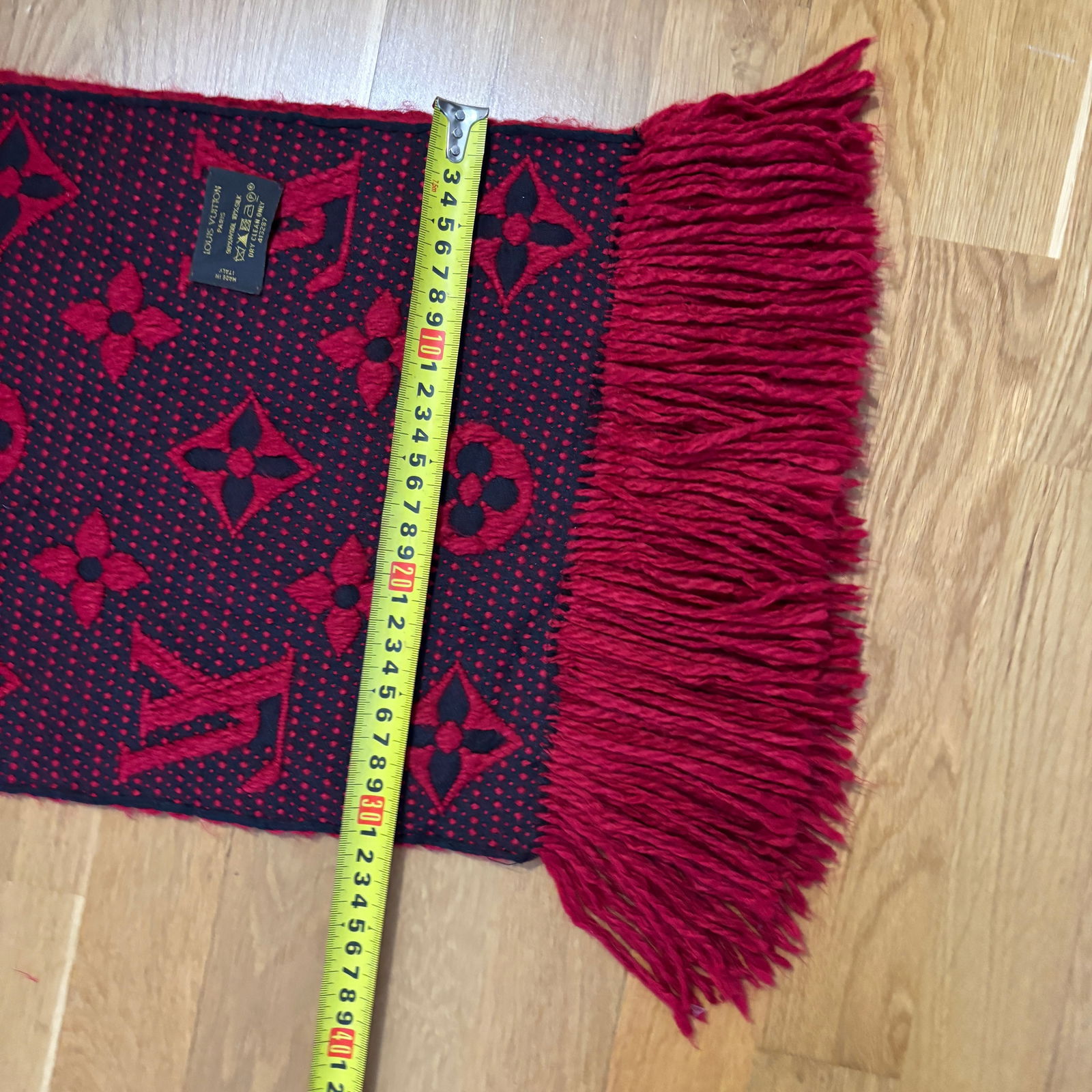 Louis Vuitton Bright Red Thick Wool & Silk Scarf - 12