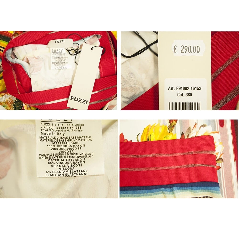 Fuzzi Multicolor Cactus Flowers Off Shoulder Top Long Maxi Skirt Set size S - 6