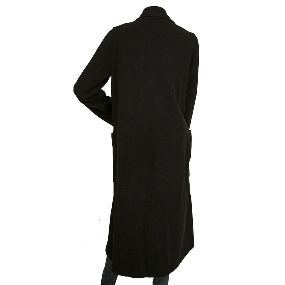Crossley Black Polyester Button Front Warm Winter Long Coat size XS - 2