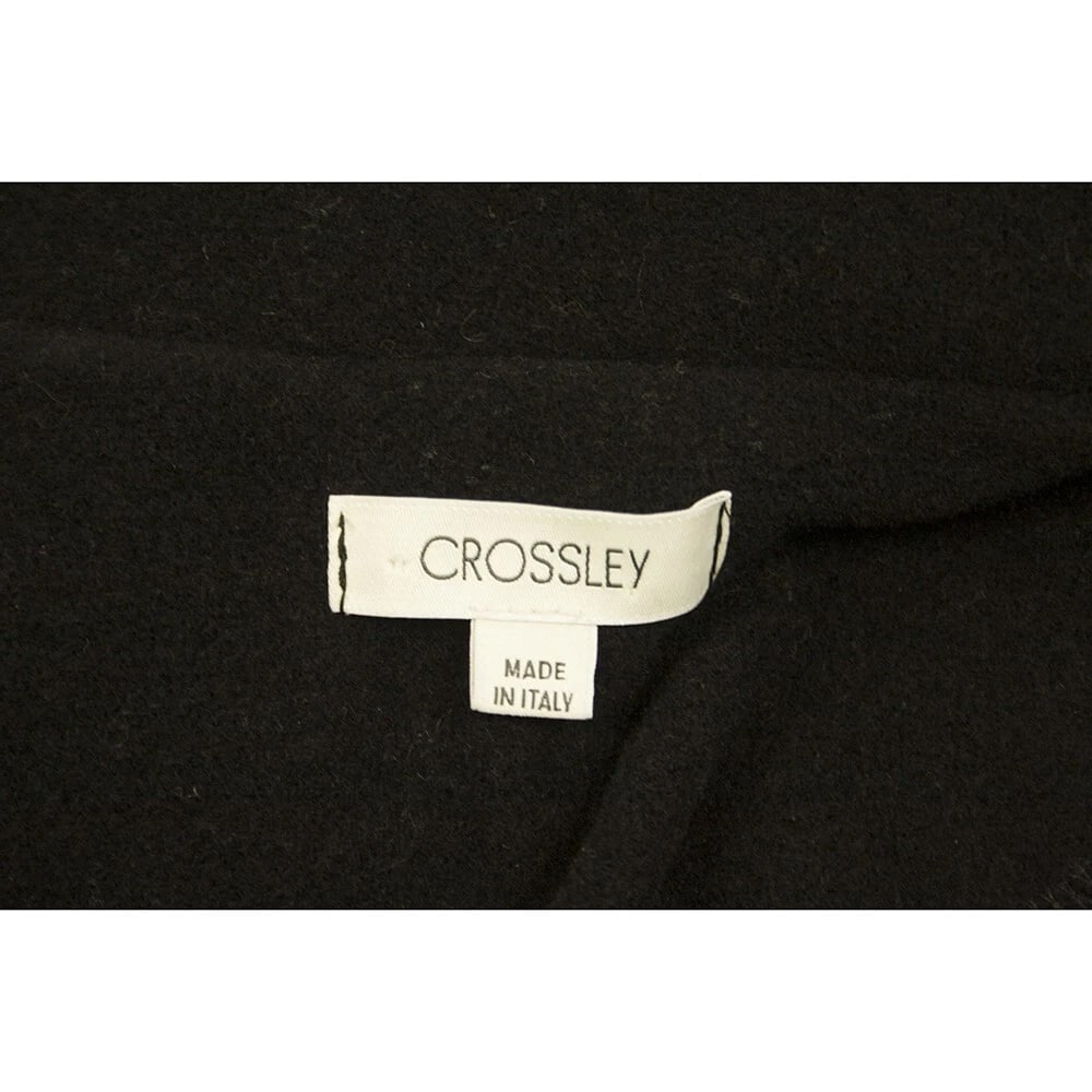 Crossley Black Polyester Button Front Warm Winter Long Coat size XS - 3