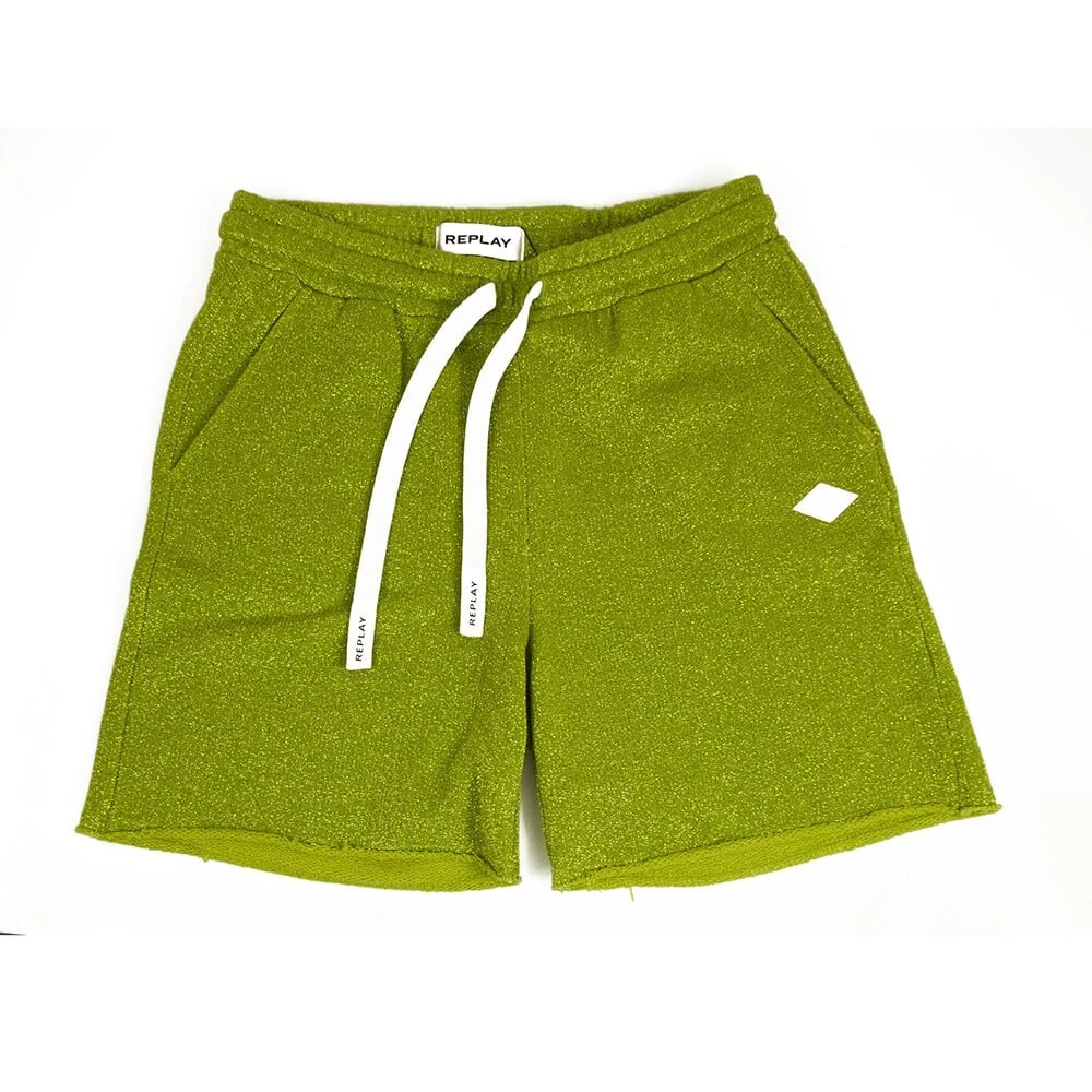 Replay Lime Green Glitter Shorts Bermuda Trousers Pants size XS (1 of 5)