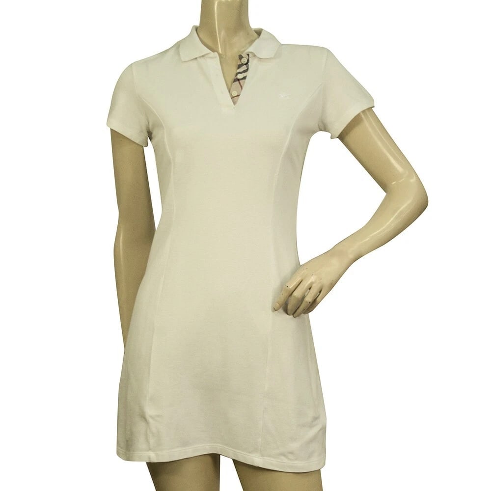 Burberry White Short Sleeve Polo Mini Length Dress size 12 yrs Girl or XXS Women (1 of 6)