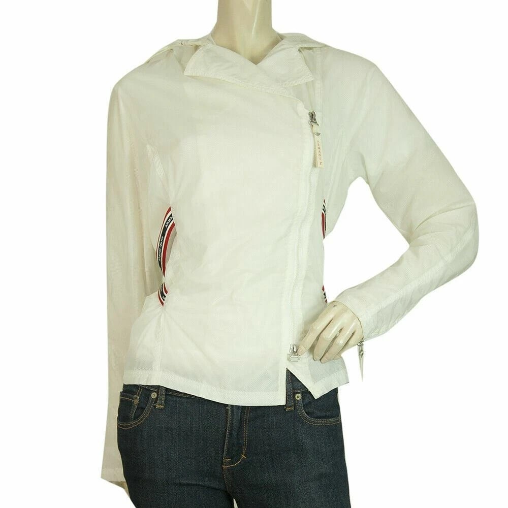 Armani Jeans White Polyamide Lightweight Casual Jacket w. Hood sz 40 (1 of 6)