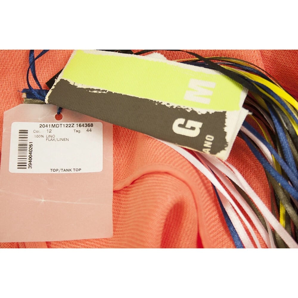 MSGM Orange 100% Linen Sleeveless Long Tank Top Blouse size 44 - 4
