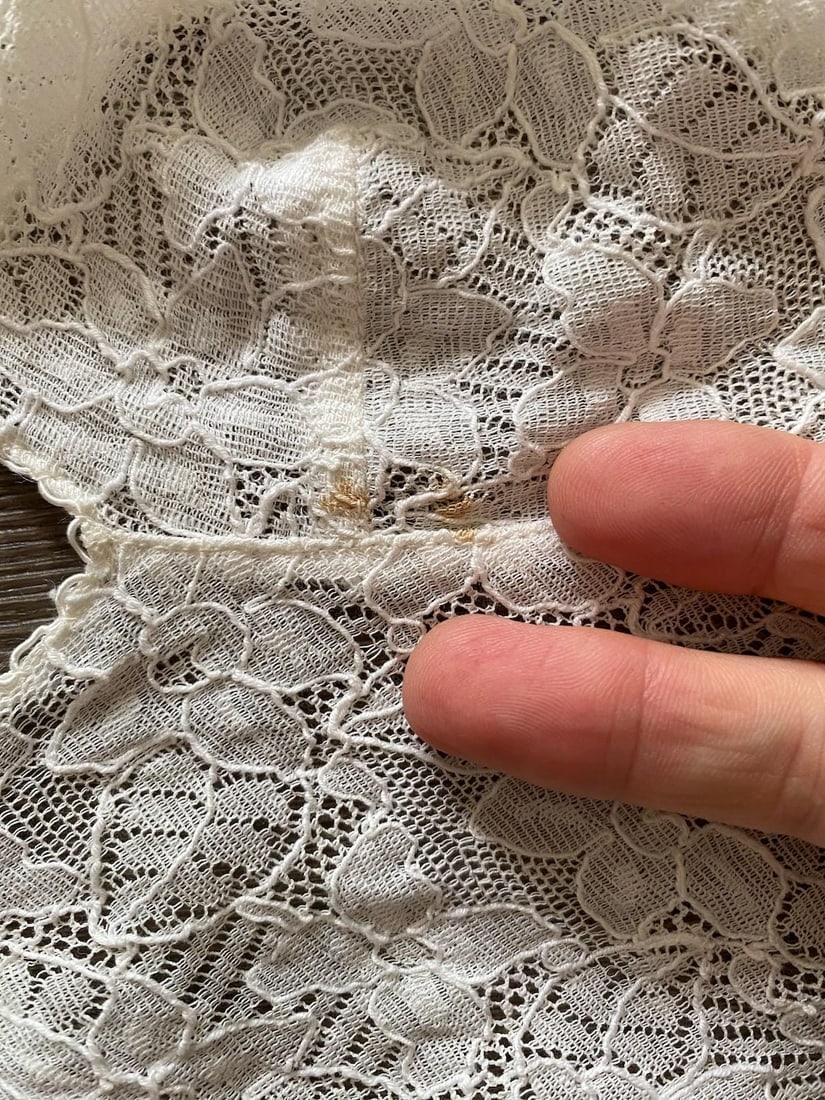 Vintage 1960s White Lace Body Suit Dancette Sz xS S - 10