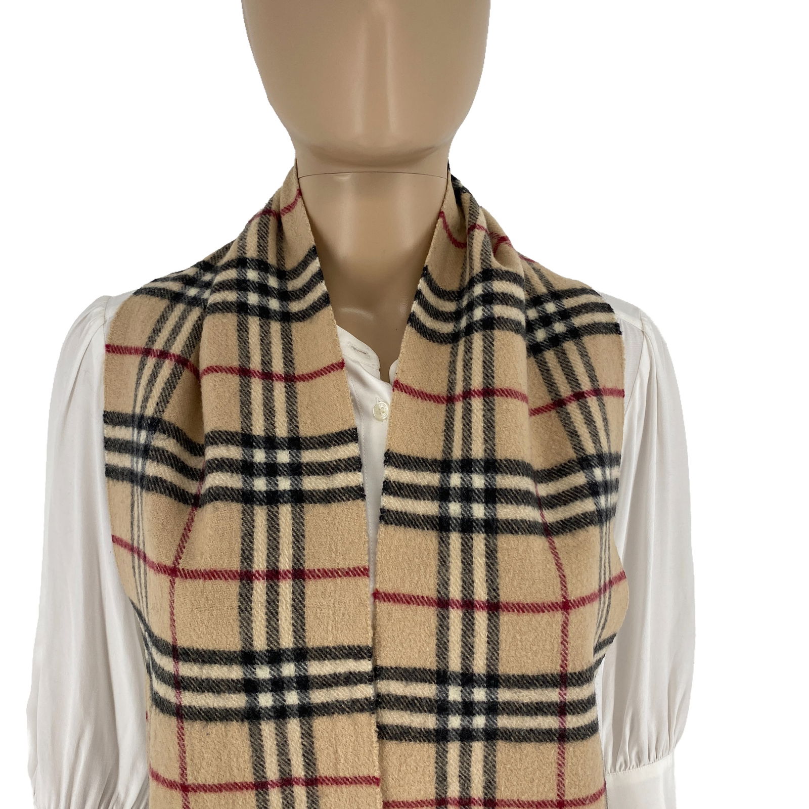 Burberry Children Beige Merino Wool & Cashmere Small Scarf - 2