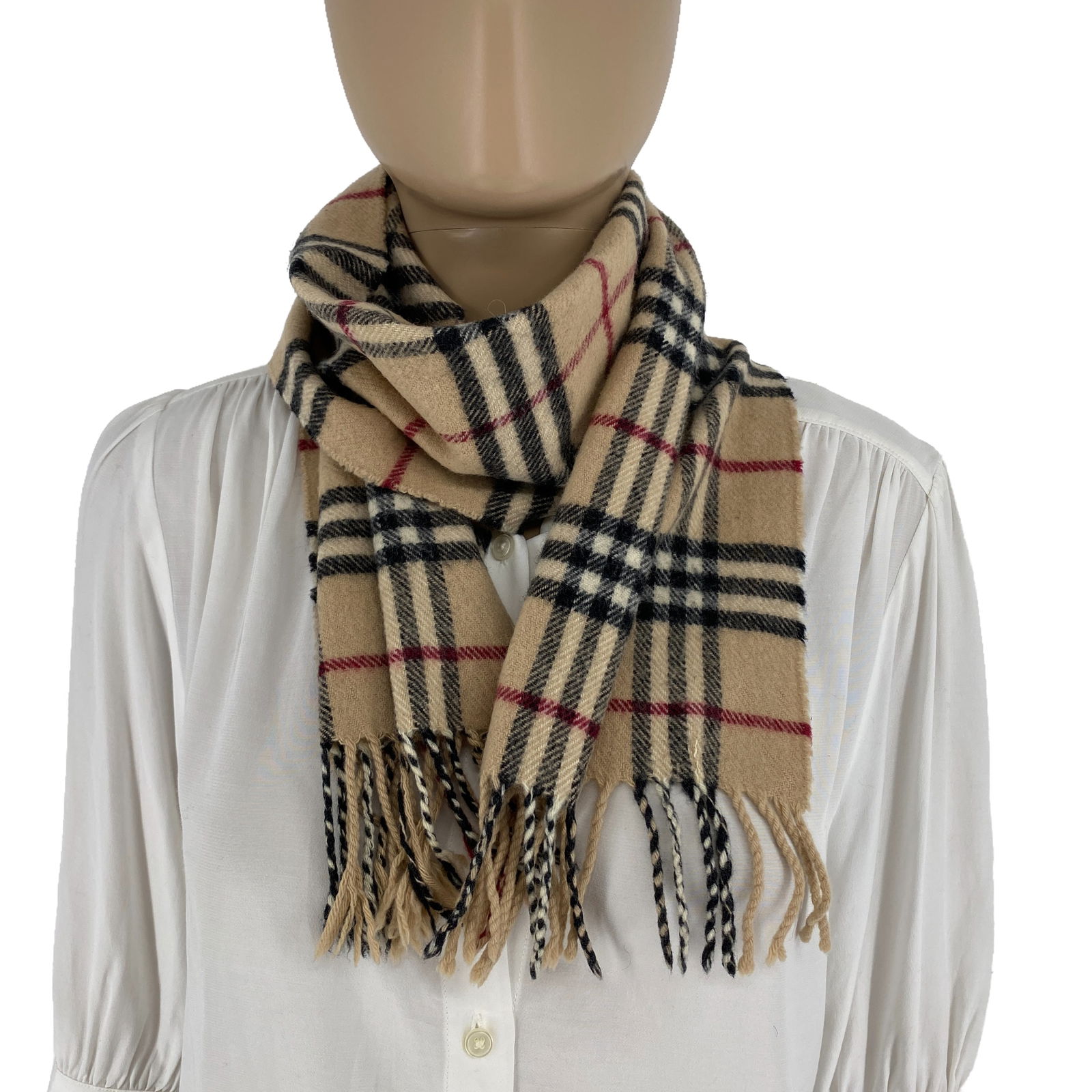 Burberry Children Beige Merino Wool & Cashmere Small Scarf - 3