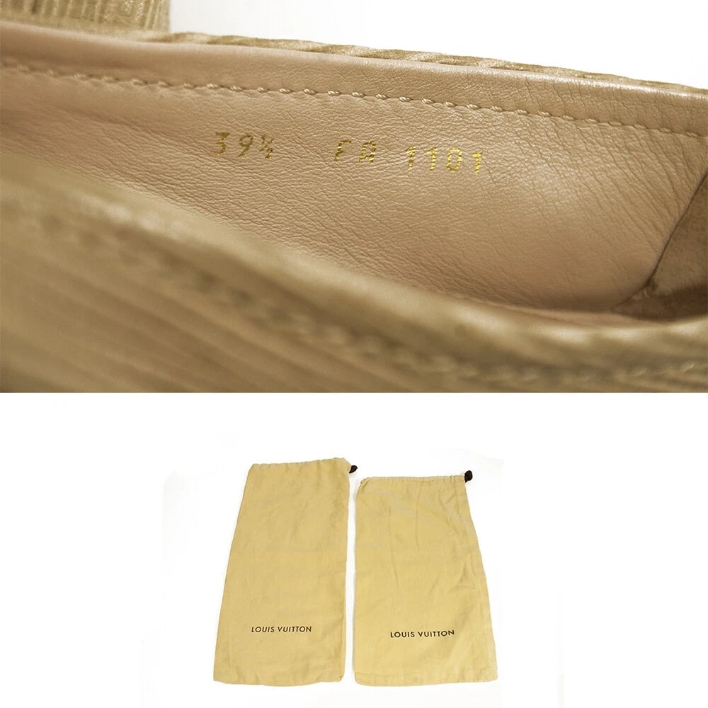 Louis Vuitton Beige epi leather Oxford ballerina ballet flats LV monogram 39,5 - 7