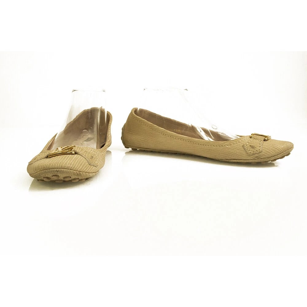 Louis Vuitton Beige epi leather Oxford ballerina ballet flats LV monogram 39,5 - 8