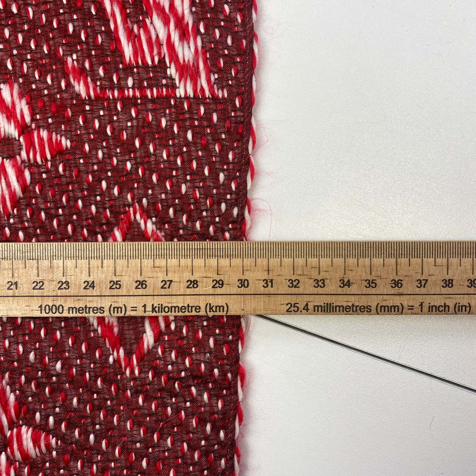 Louis Vuitton Bright Red & White Thick Wool & Silk Scarf - 8