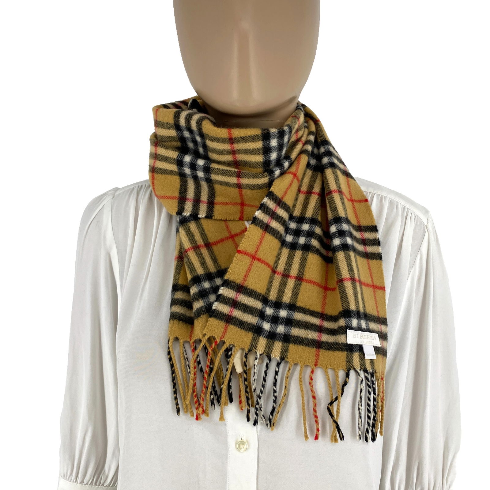 Burberry Children Light Brown 100% Cashmere Small Scarf 127 x 20 cm - 4