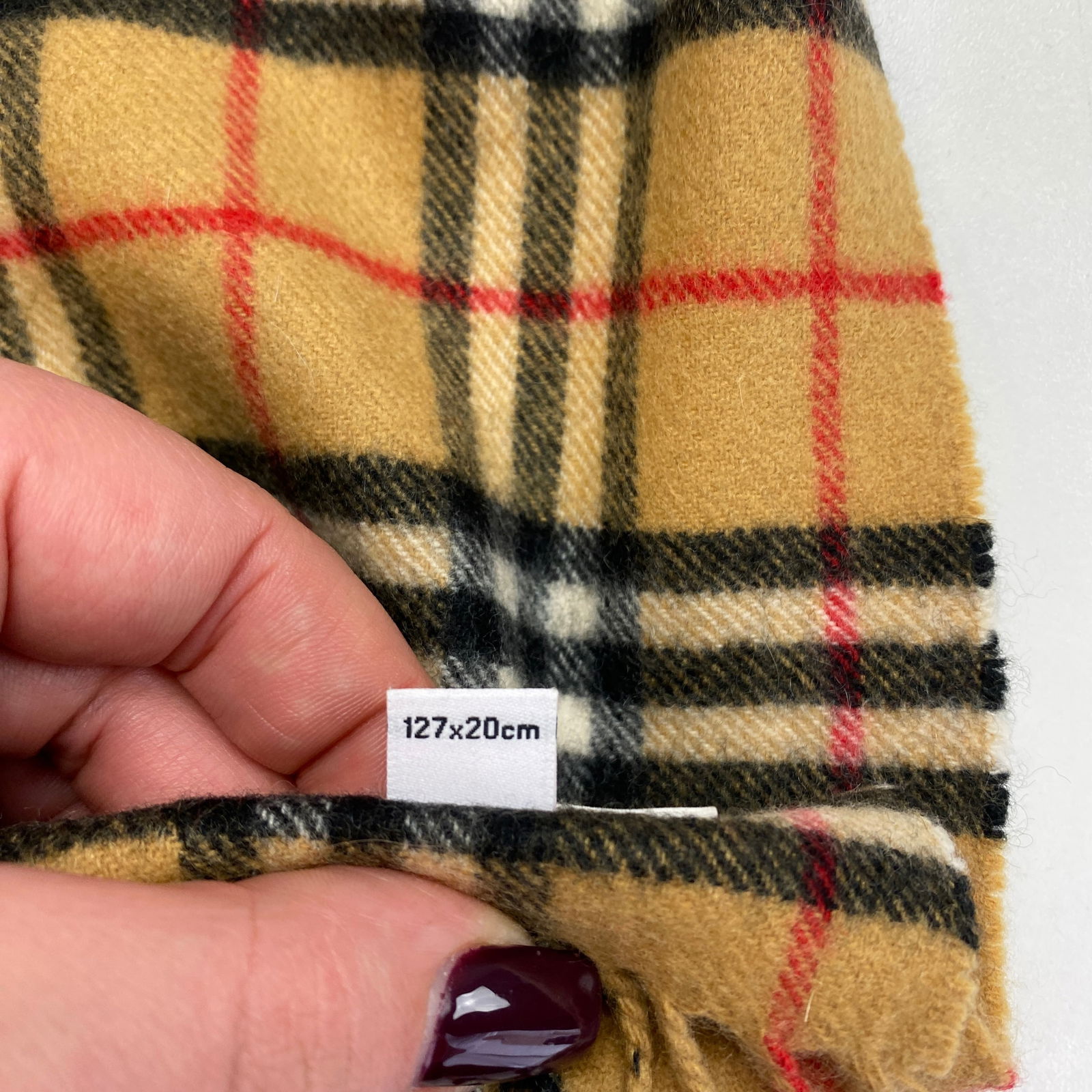 Burberry Children Light Brown 100% Cashmere Small Scarf 127 x 20 cm - 7