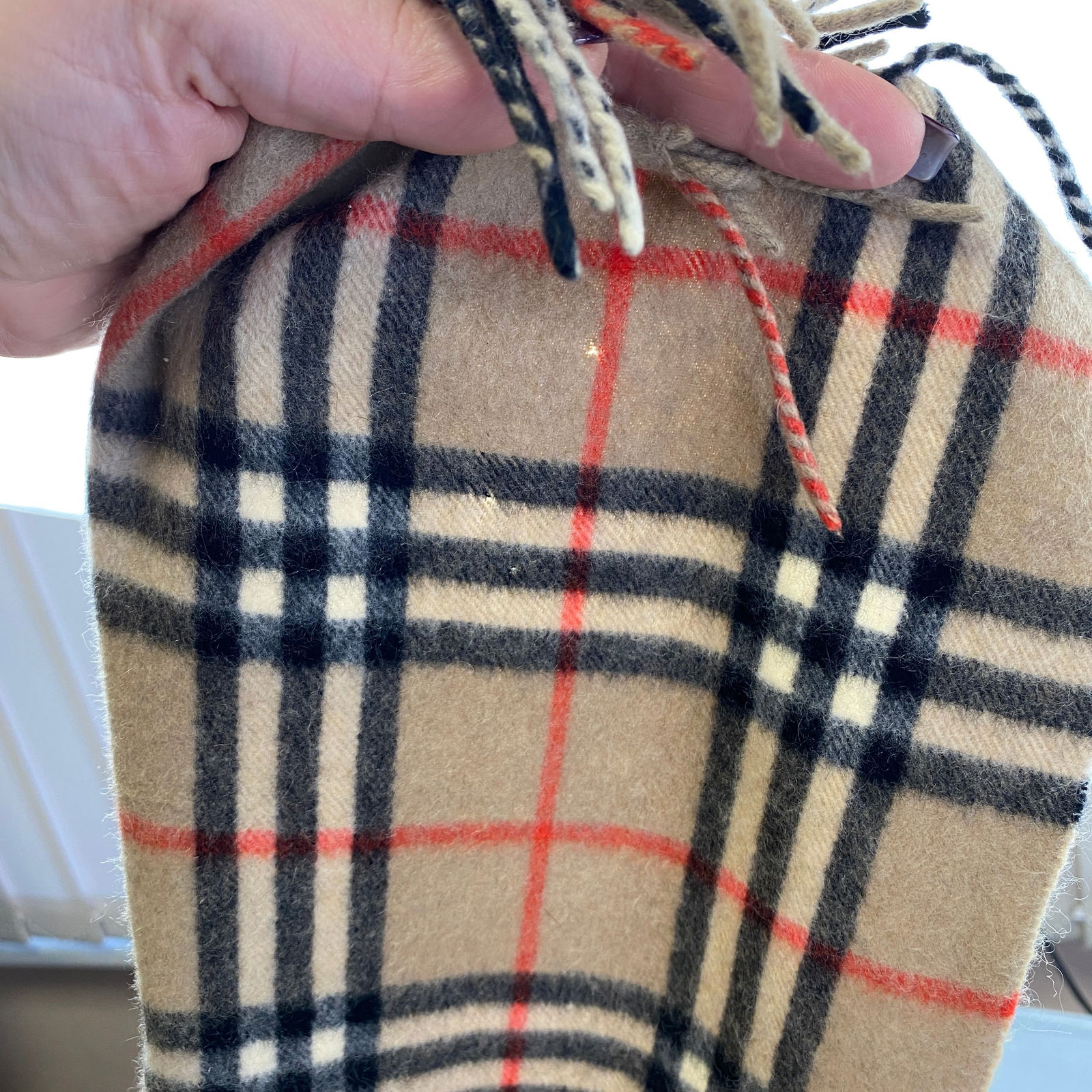 Burberry Light Brown 100% Cashmere Scarf - 8