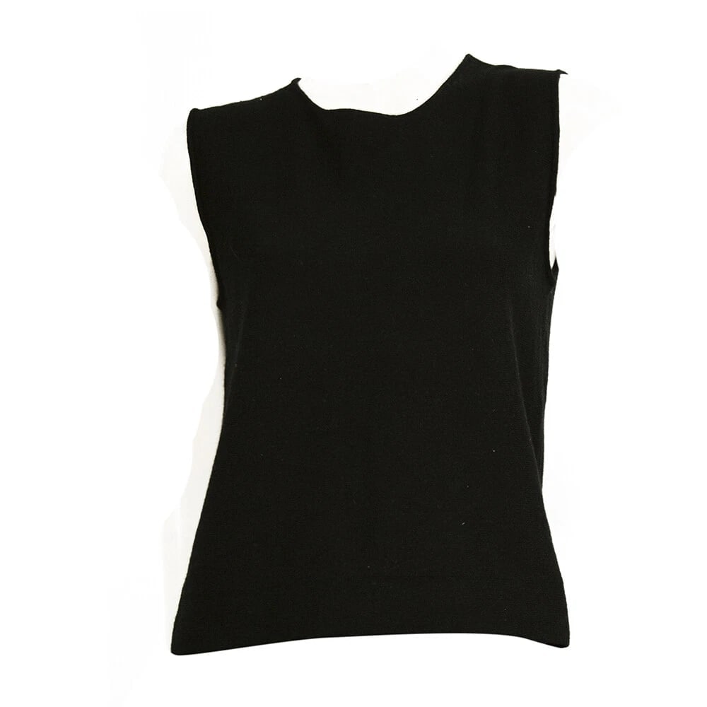 Purotatto Black Cashmere Round Neckline Sleeveless Vest Top Size M - 7