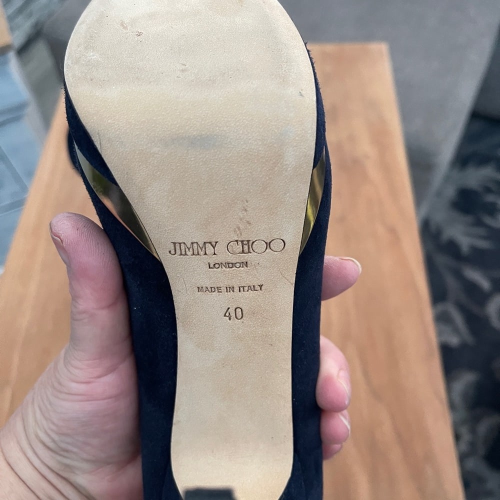 Gorgeous, Brand New, jimmy Choo Navy & gold platform pumps heels shoes 4… - 7
