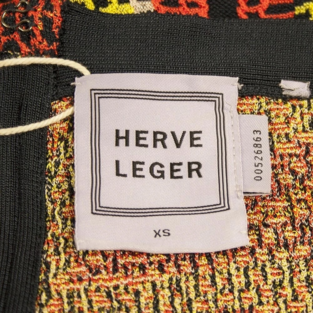 Herve Leger Ola Geometric Crochet Jacquard Pencil Skirt size XS - 3