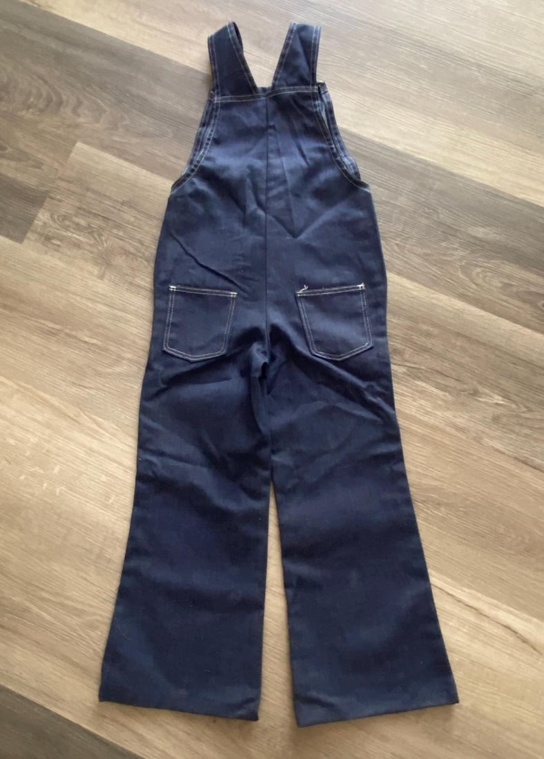 Vintage 1970s Childs Blue Denim Overalls Sz 7 8 - 6
