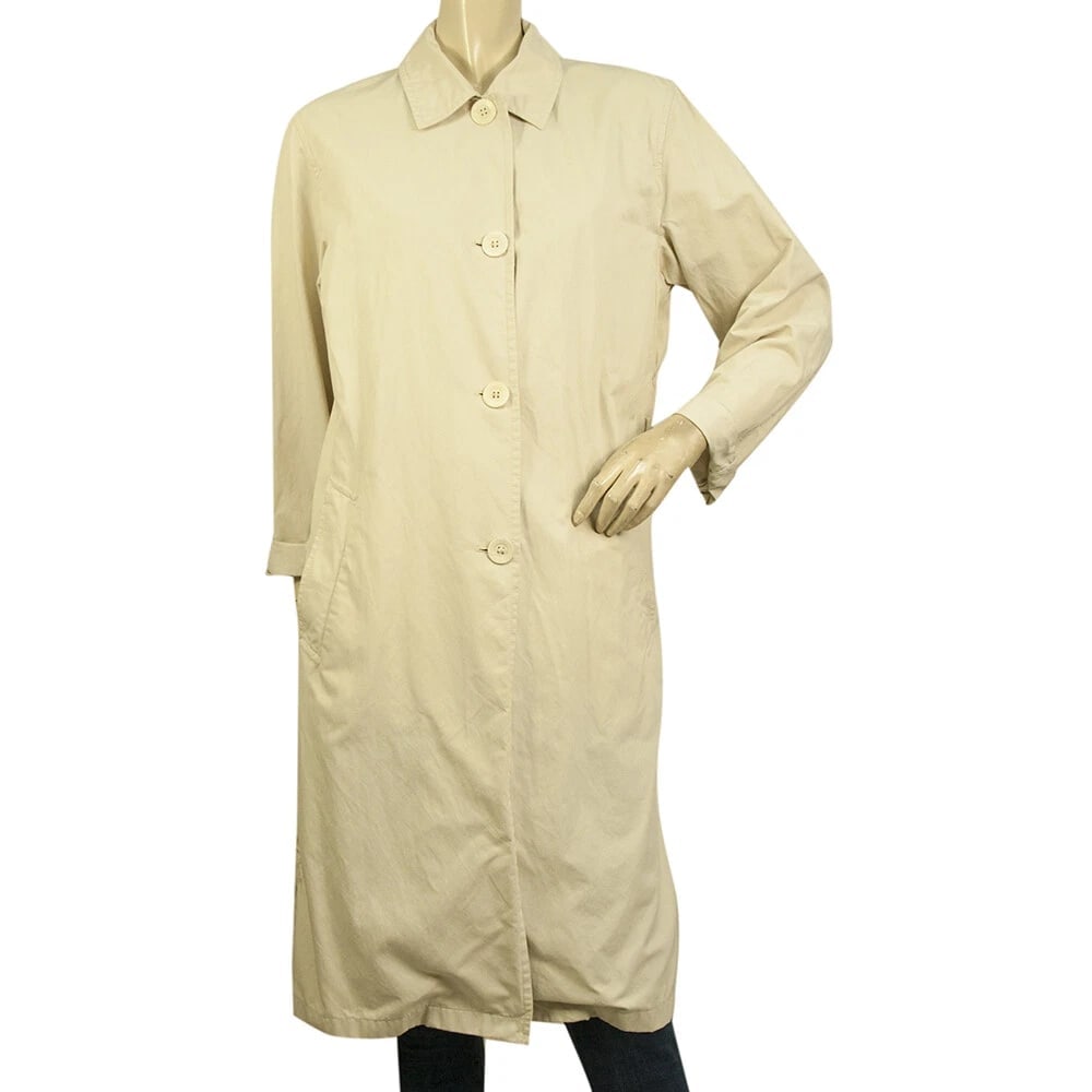 Marella Ecru Cotton Off White Single Breasted Trench Jacket Coat size It 44 (1 of 6)