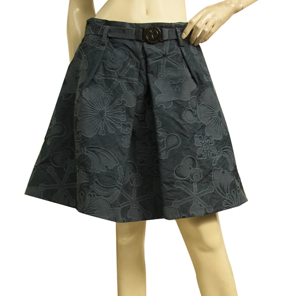 Kenzo Blue Floral Jacquard Cotton A- Line Mini Length Skirt size 40 (1 of 8)
