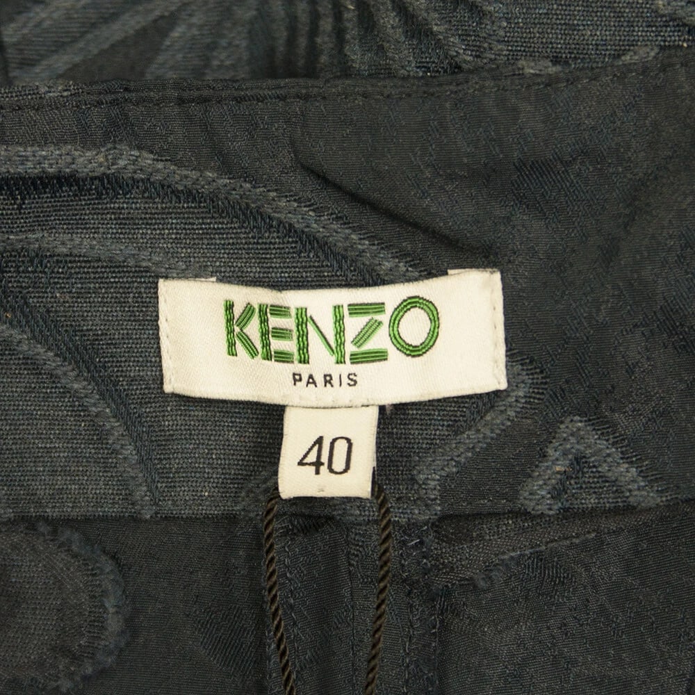 Kenzo Blue Floral Jacquard Cotton A- Line Mini Length Skirt size 40 - 3