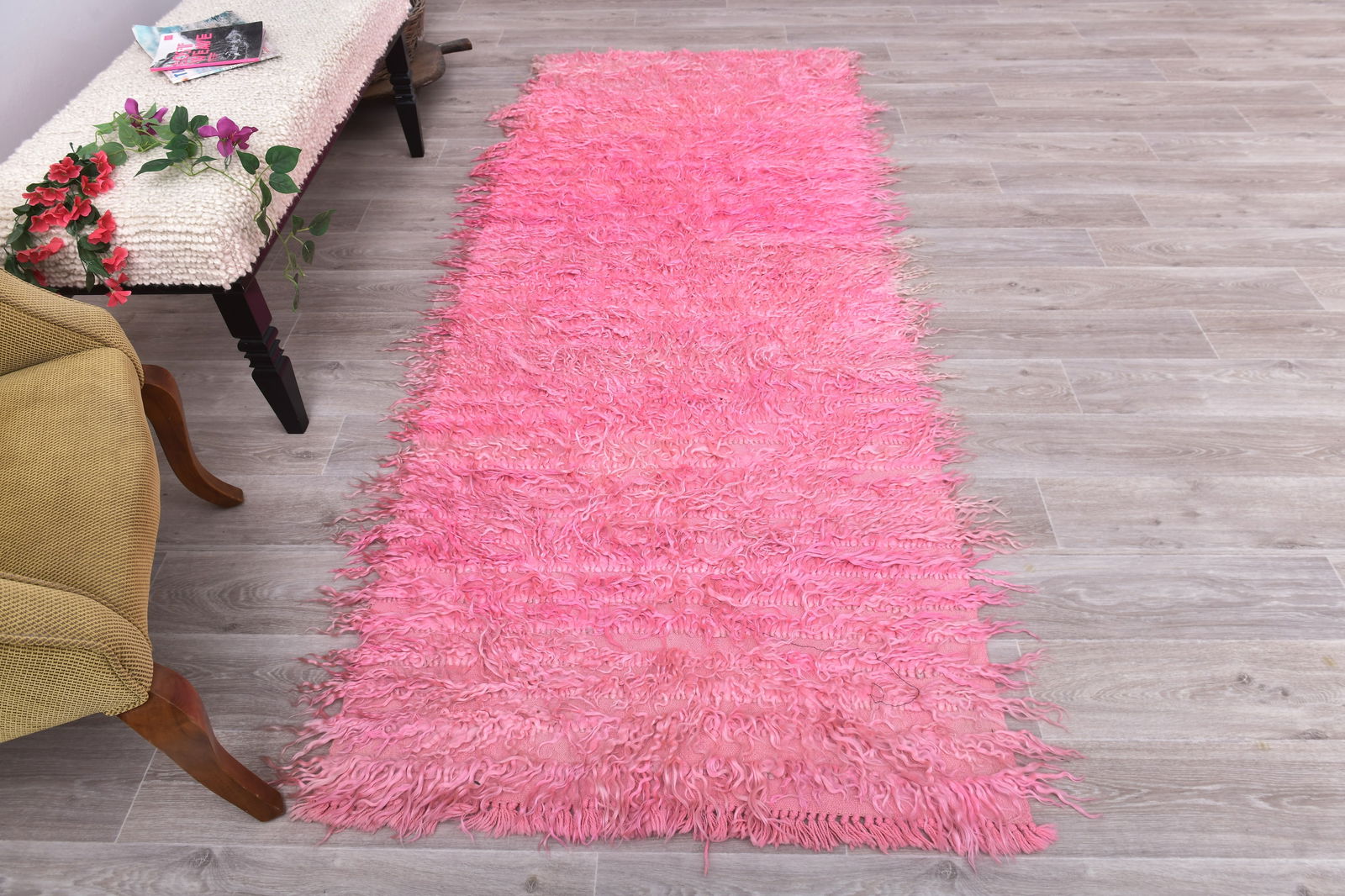 3'2'' x 8'3'' Tulu Filikli Kilim Rug - 241849 - 3