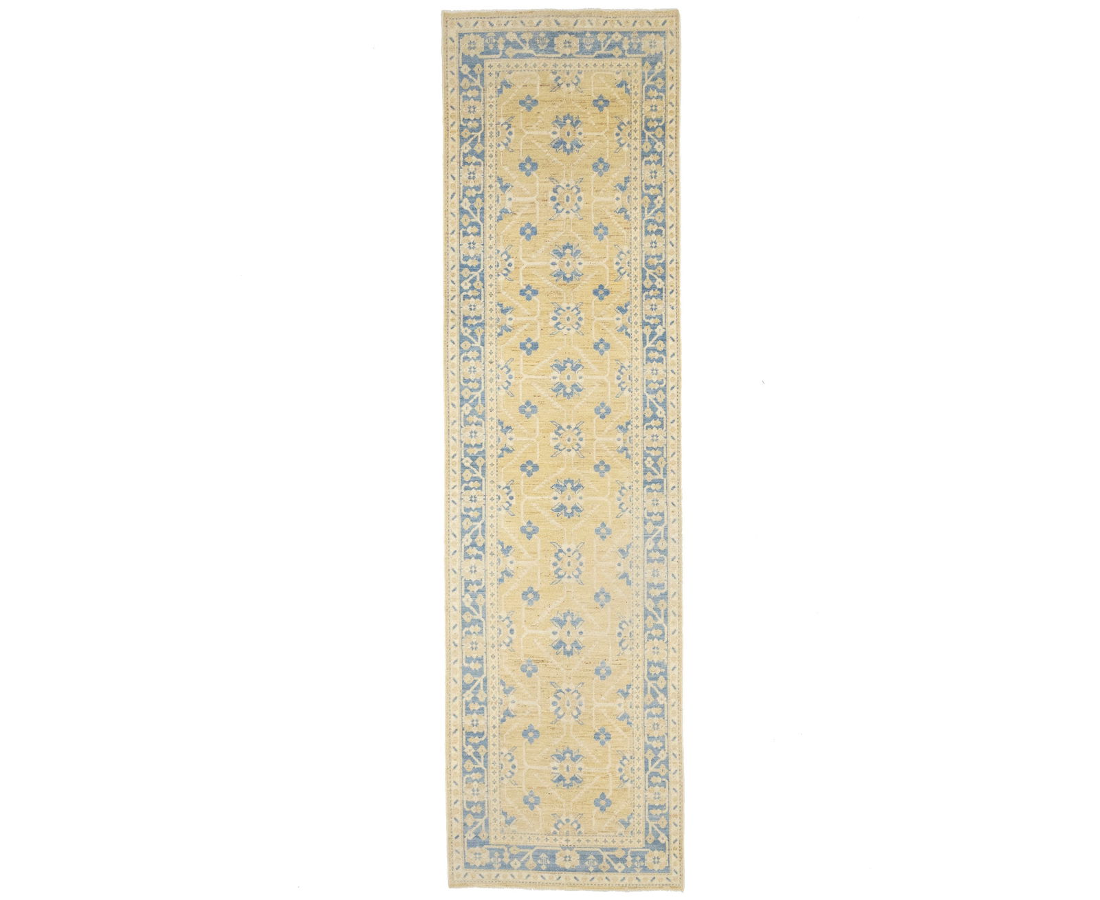 Beige Floral Khotan 3X12 Oushak Oriental Runner Rug (1 of 13)