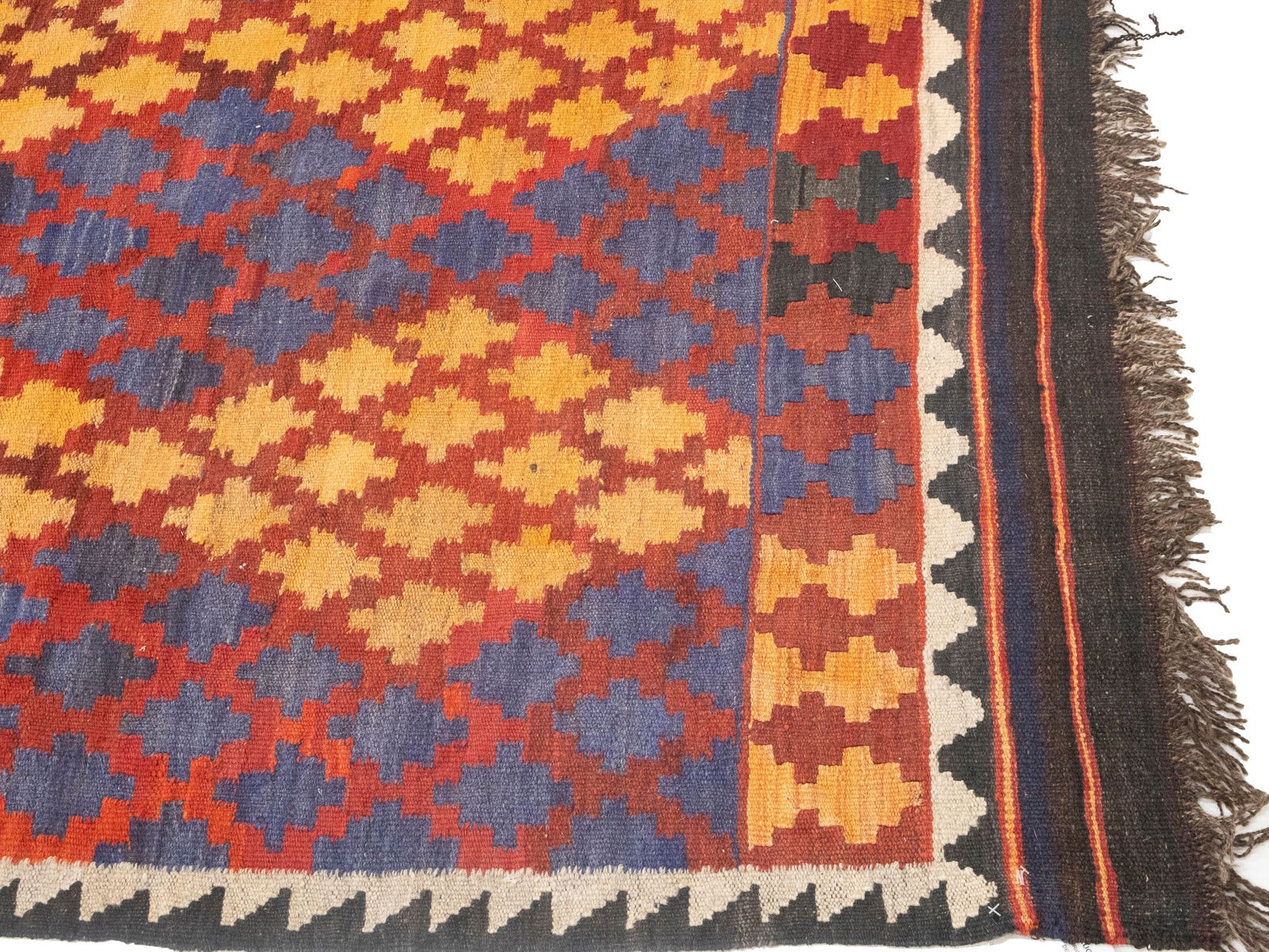 Multicolored Geometric Tribal 6'6X9'9 Kilim Afghan Oriental Rug - 10