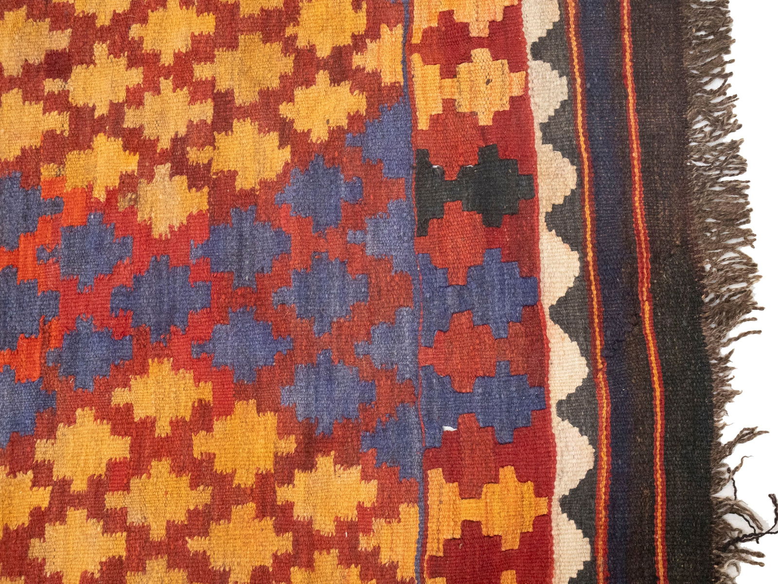 Multicolored Geometric Tribal 6'6X9'9 Kilim Afghan Oriental Rug - 11