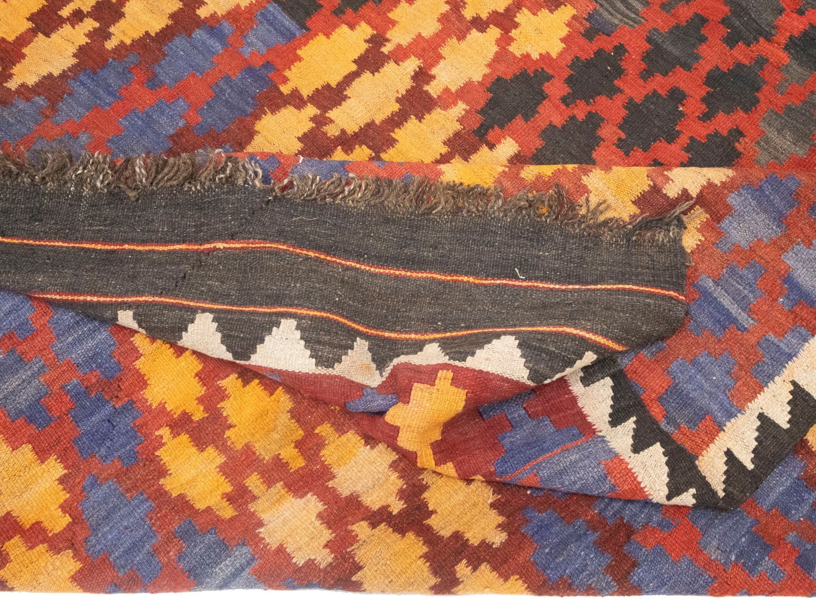 Multicolored Geometric Tribal 6'6X9'9 Kilim Afghan Oriental Rug - 13