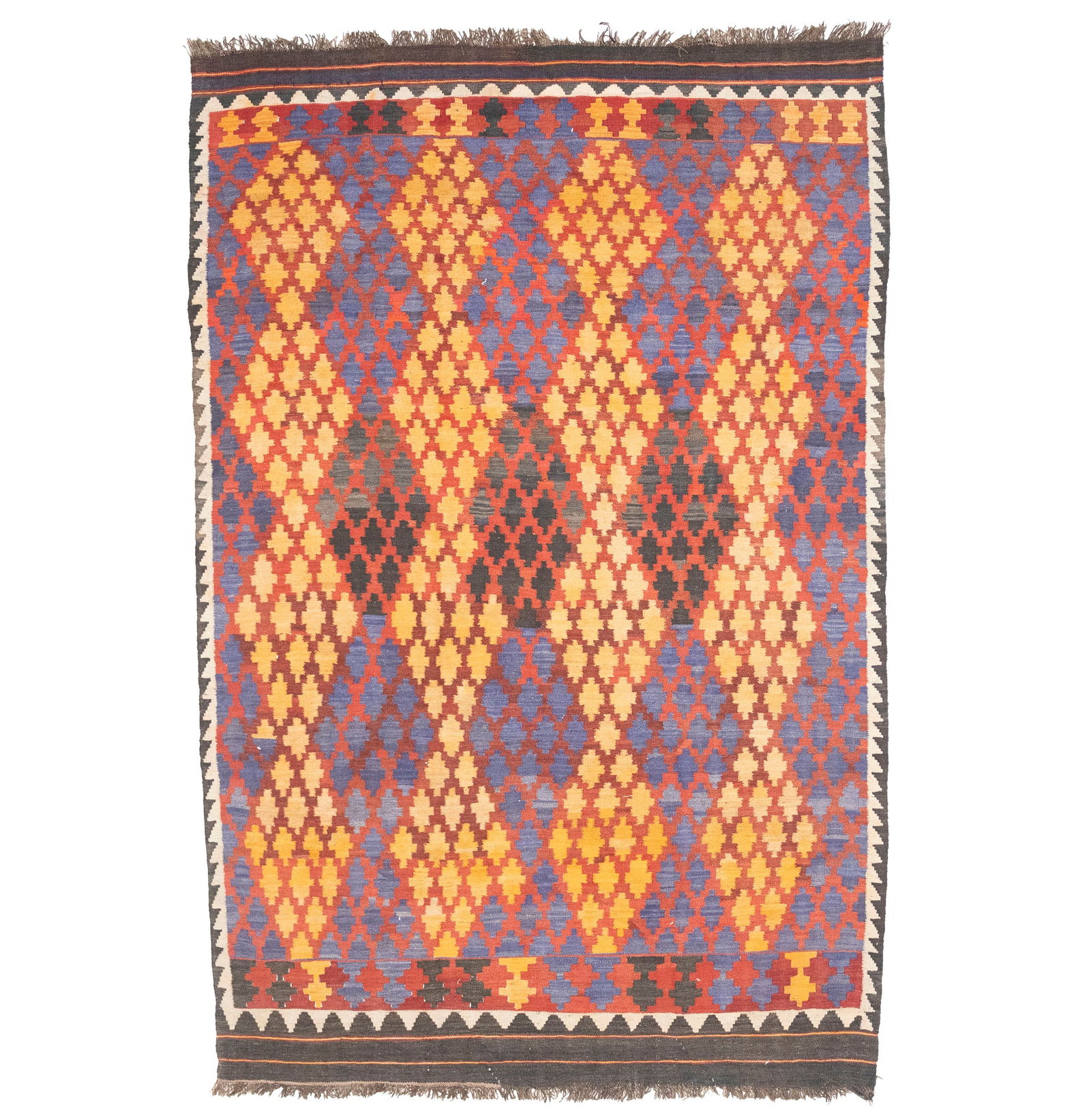 Multicolored Geometric Tribal 6'6X9'9 Kilim Afghan Oriental Rug: Title: Multicolored Geometric Tribal 6'6X9'9 Kilim Afghan Oriental Rug Description:Handmade 6'6X9'9 multicolor Oriental rug made with vegetable dyes (fine wool pile and cotton foundation), superior kn