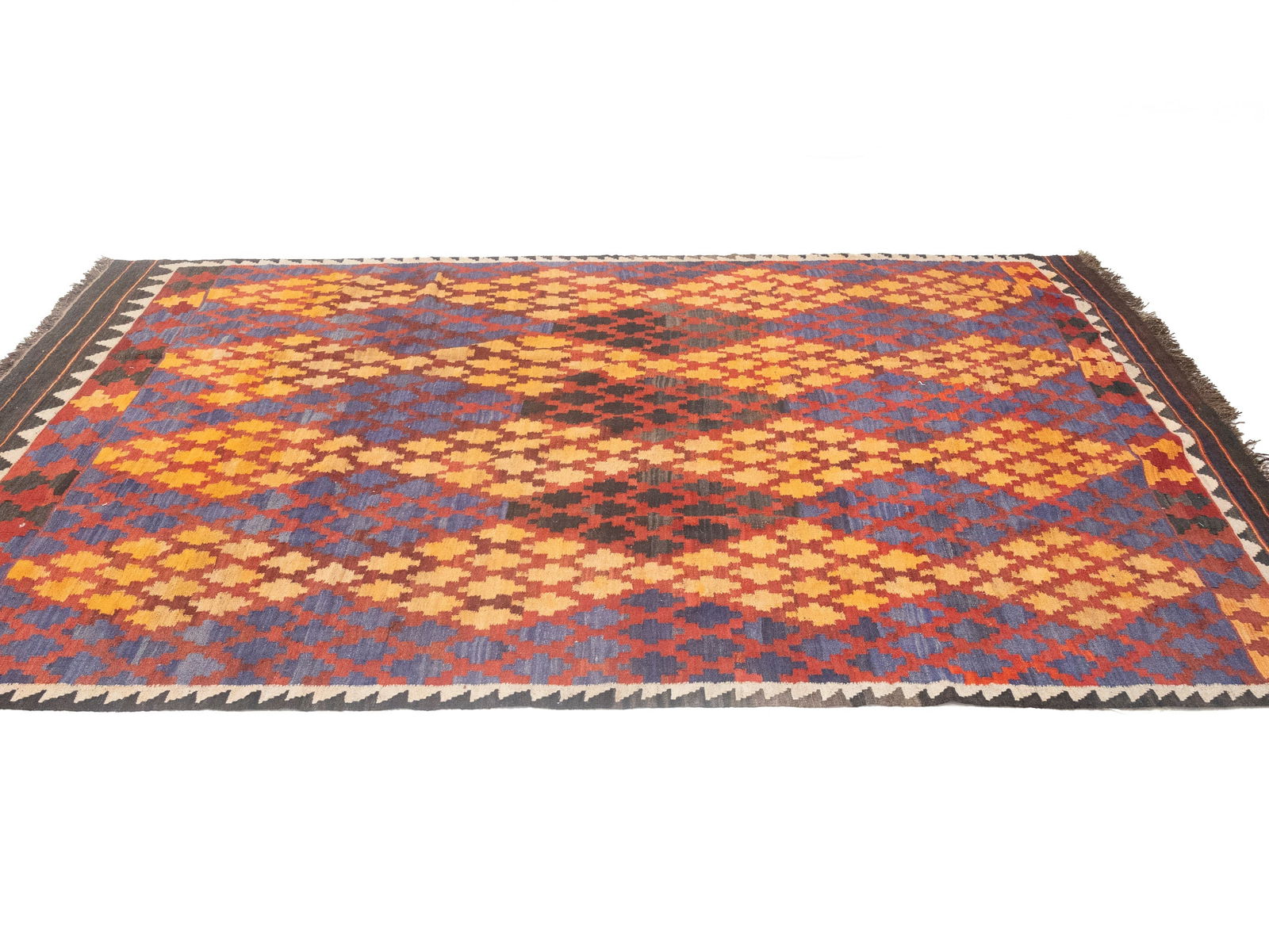 Multicolored Geometric Tribal 6'6X9'9 Kilim Afghan Oriental Rug - 6