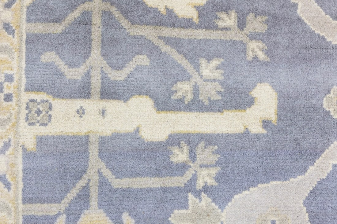 Gray Floral 10X14 Oushak Oriental Rug - 10