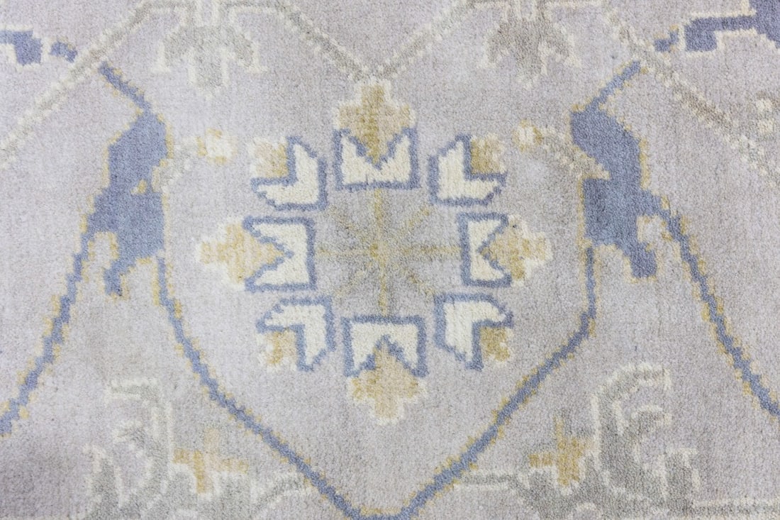 Gray Floral 10X14 Oushak Oriental Rug - 13