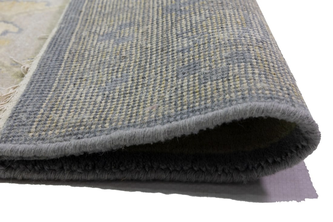 Gray Floral 10X14 Oushak Oriental Rug - 14