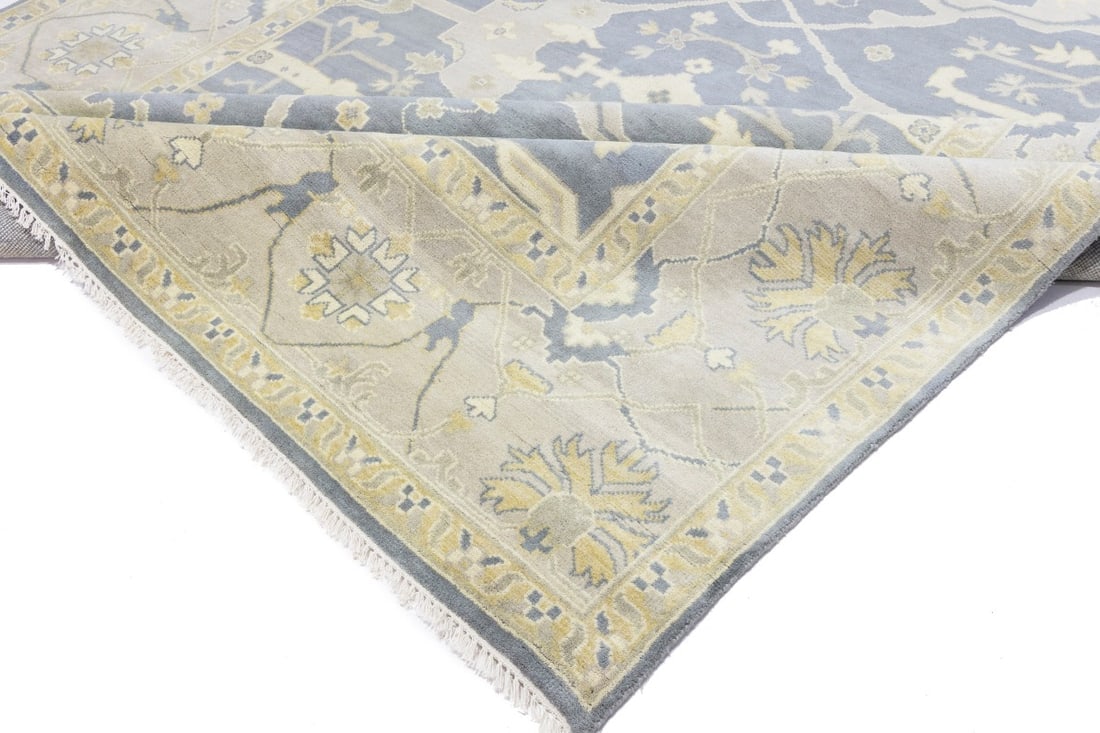 Gray Floral 10X14 Oushak Oriental Rug - 15