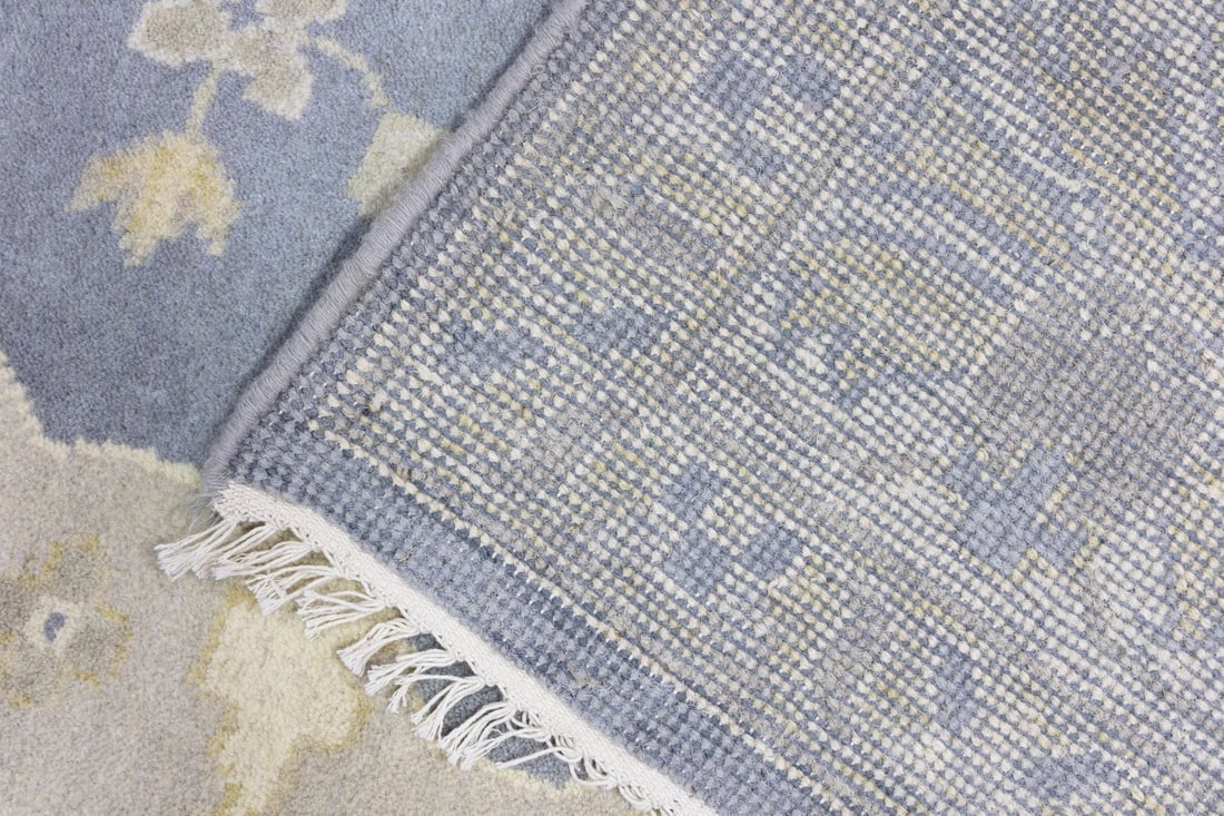 Gray Floral 10X14 Oushak Oriental Rug - 16