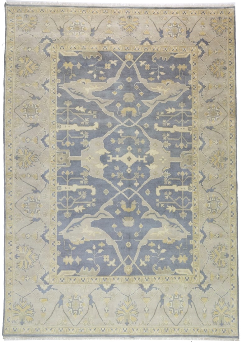 Gray Floral 10X14 Oushak Oriental Rug (1 of 16)
