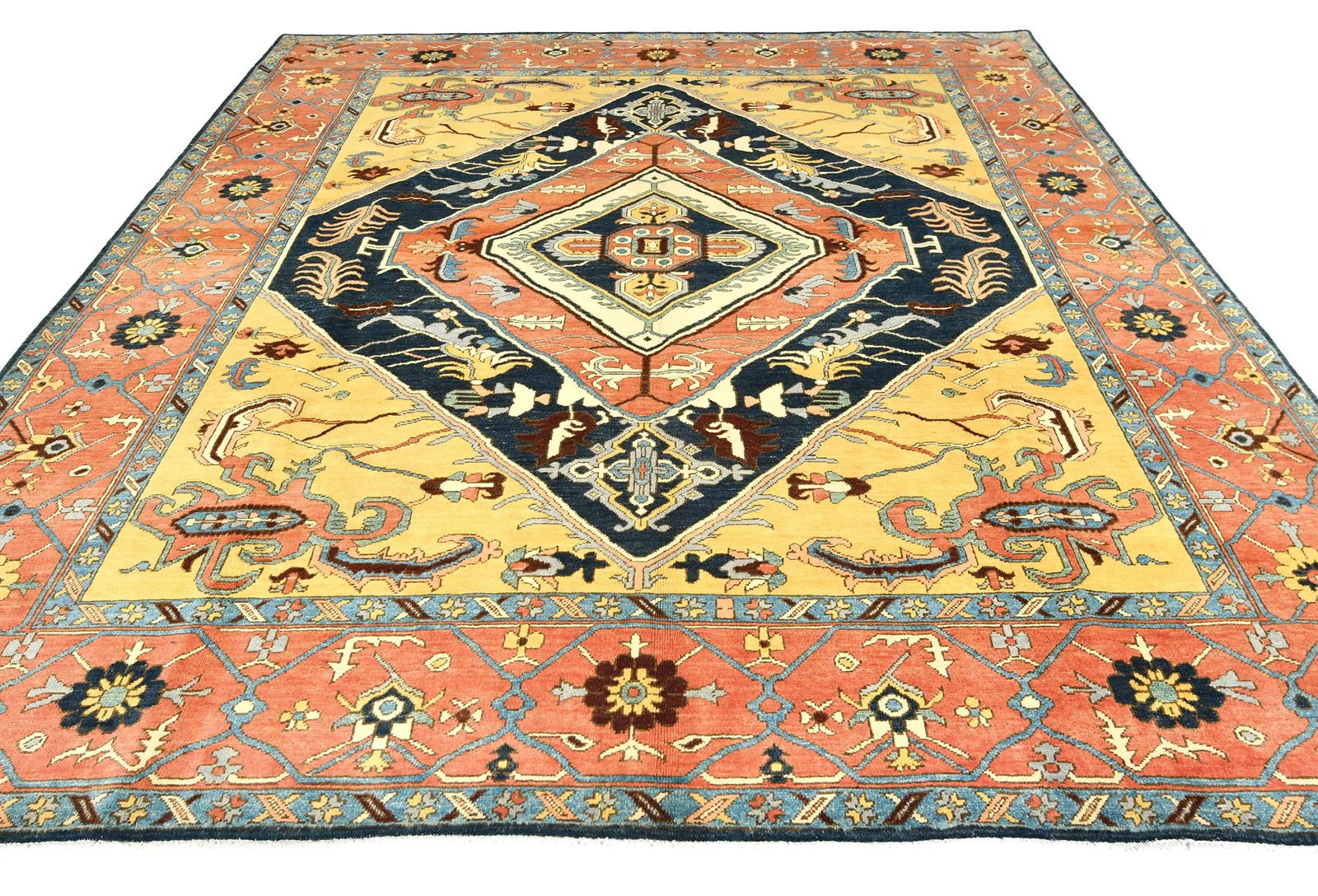 Navy Geometric 8X10 Heriz Serapi Oriental Rug - 2
