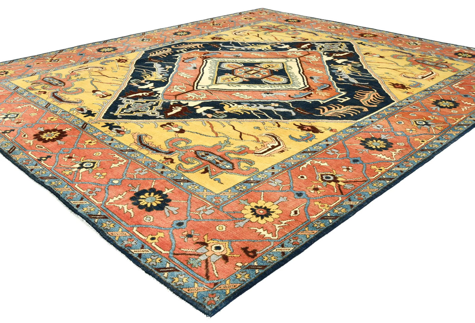 Navy Geometric 8X10 Heriz Serapi Oriental Rug - 3