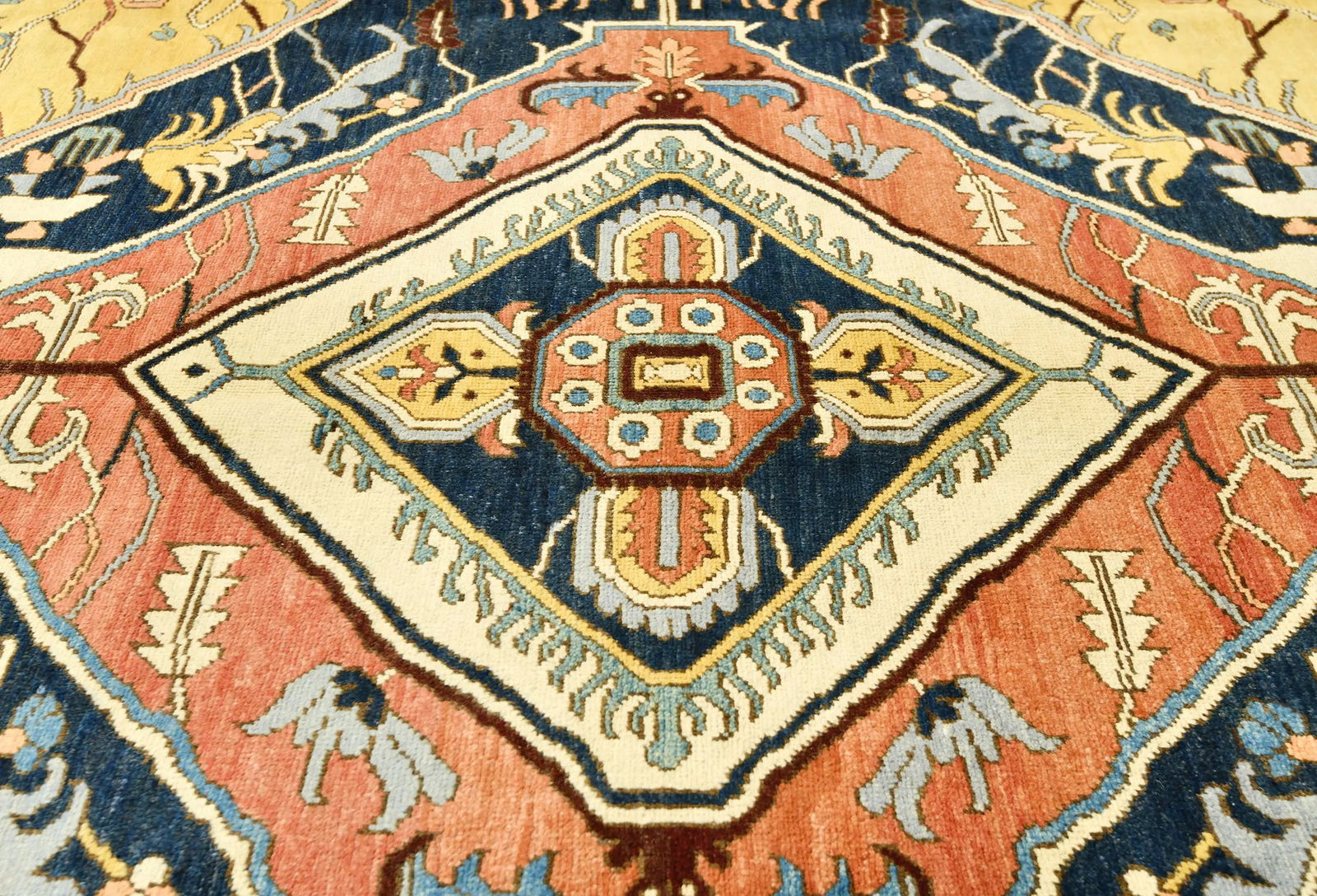 Navy Geometric 8X10 Heriz Serapi Oriental Rug - 5