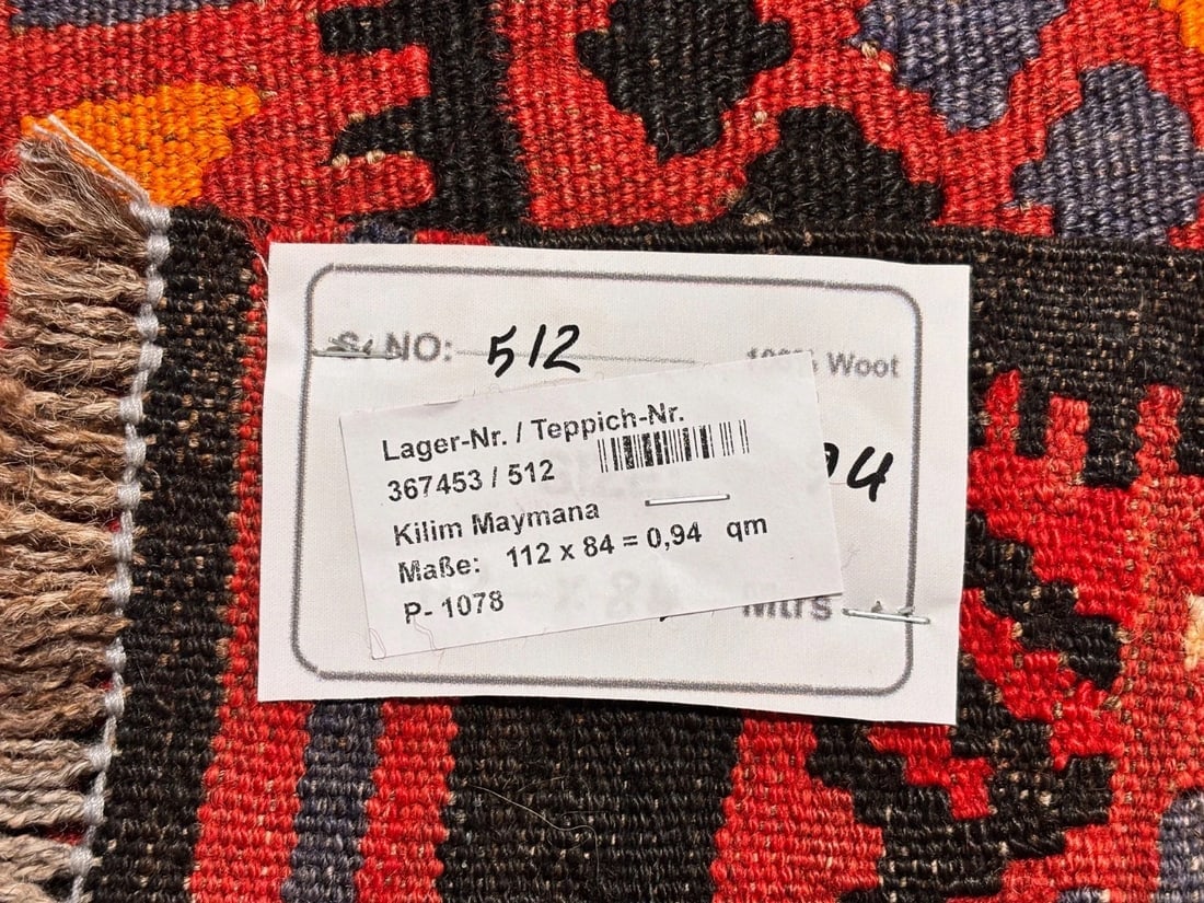 Hand-Knotted Maymana Kilim Tribal Flatweave Wool Oriental Rug 2'9" x 3'8" - 5