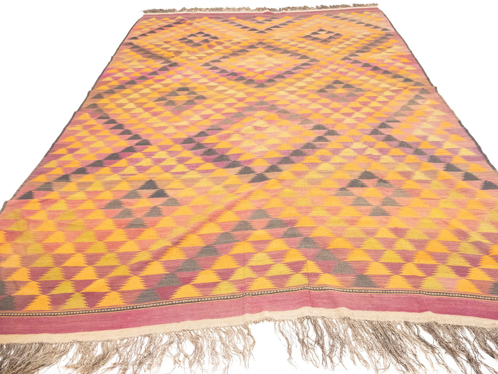 Multicolored Geometric Reversible 10X15 Kilim Oriental Rug - 5