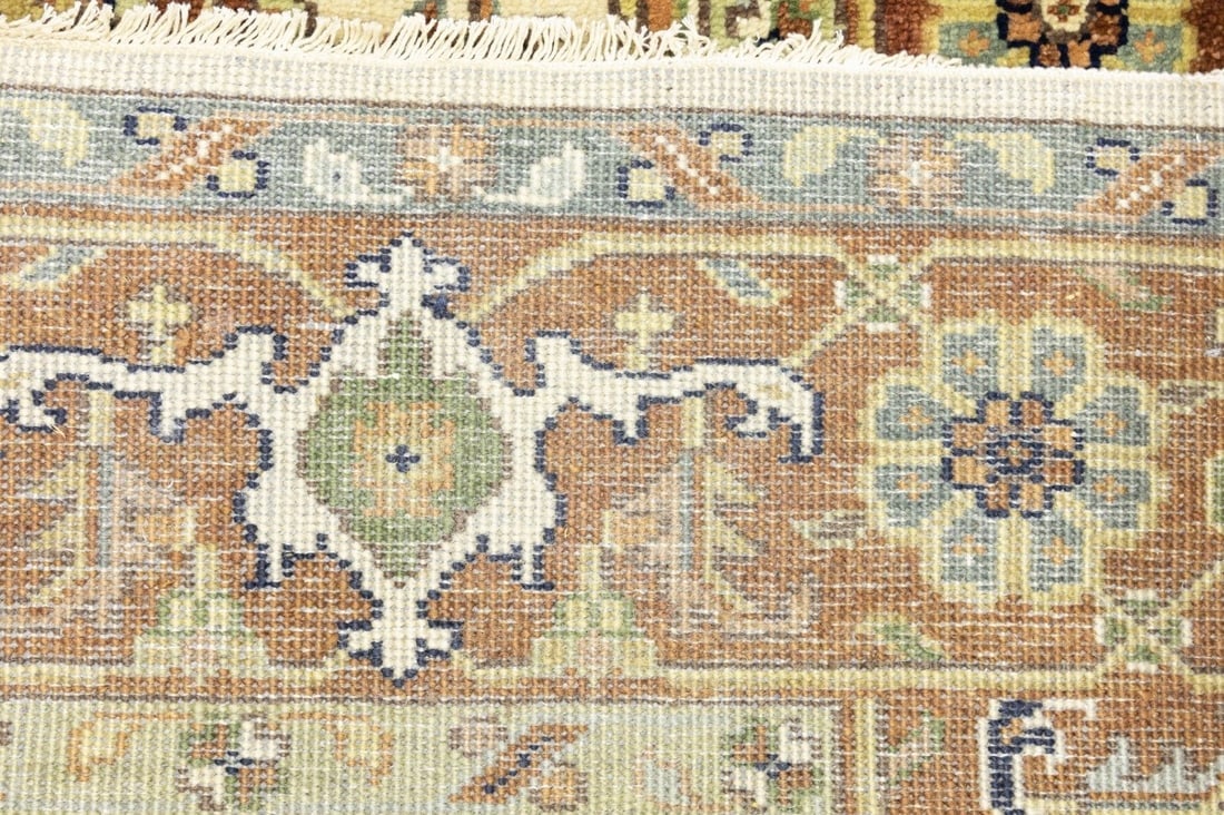 Cream Geometric 6X9 Heriz Serapi Oriental Rug - 18