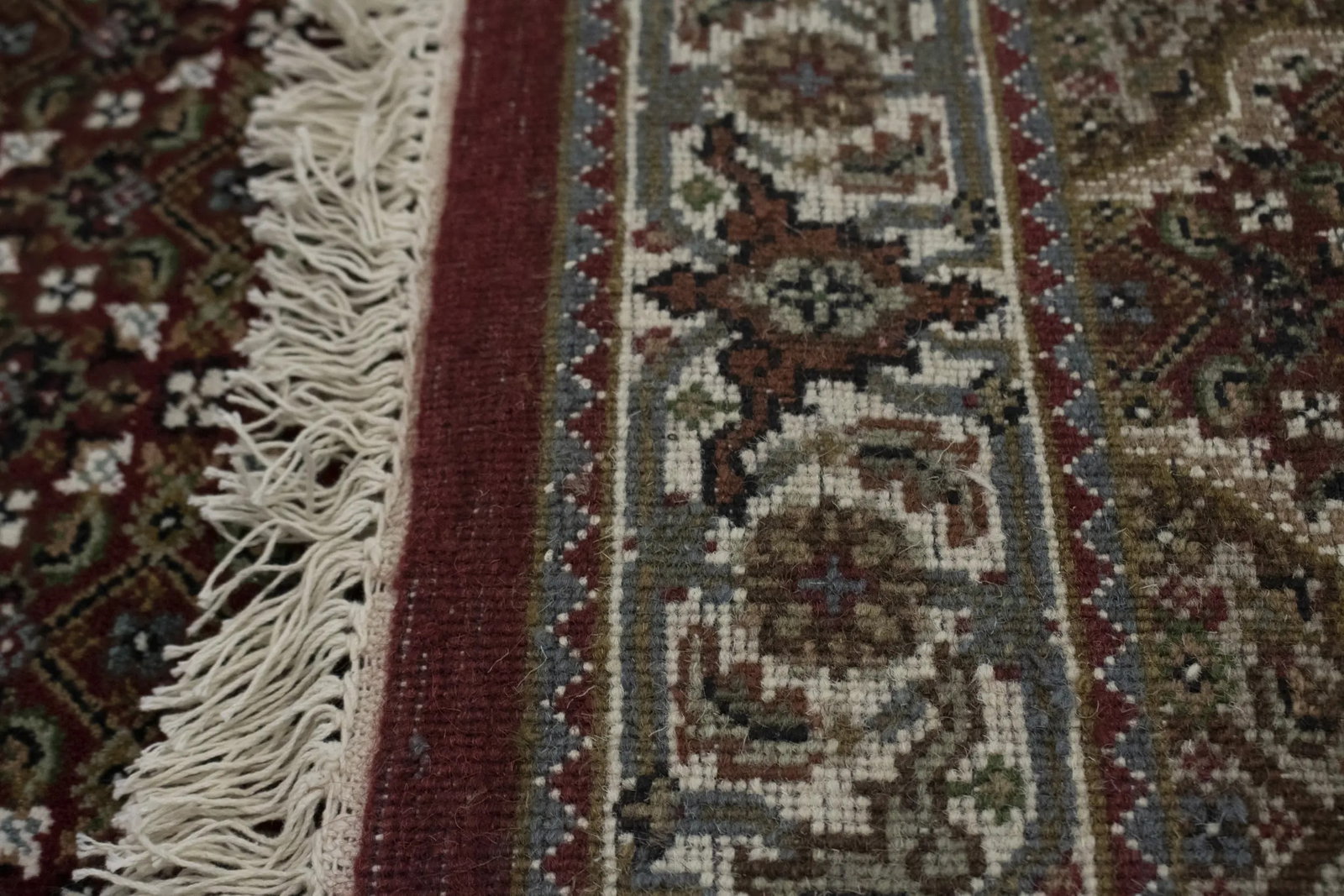 Red Floral Geometric 3X9 Tabriz Fish Mahi Oriental Runner Rug - 13