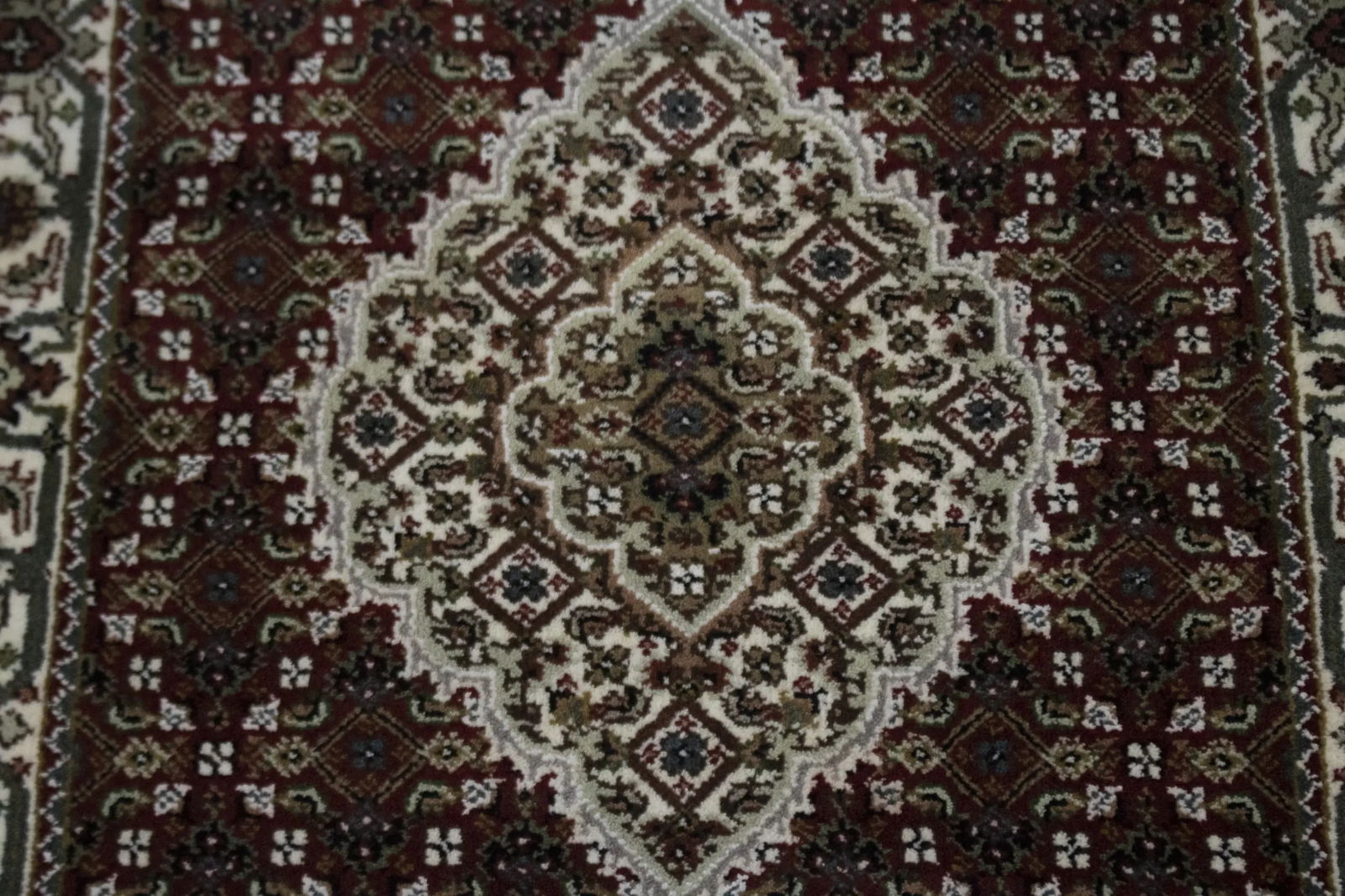 Red Floral Geometric 3X9 Tabriz Fish Mahi Oriental Runner Rug - 5