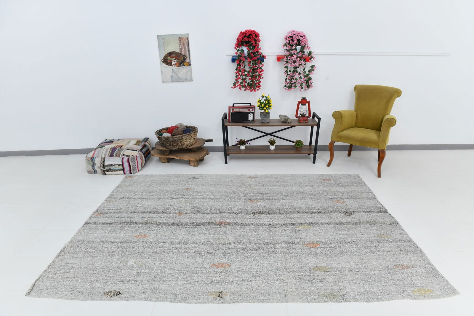 6'7'' x 7'5'' Turkish Flatweave Kilim Rug - 60750 - 5